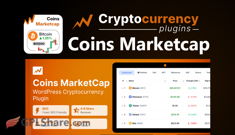 Coins MarketCap Live Crypto Prices WordPress Plugin