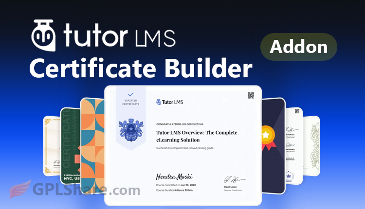 Tutor LMS Certificate Builder Addon WordPress Plugin
